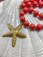 Afbeelding in Gallery-weergave laden, Grote kralenketting 14mm met facet en grote afneembare zeester