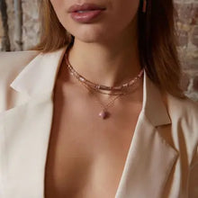 Afbeelding in Gallery-weergave laden, Stainless steel kralenketting met natuurstenen “pink”