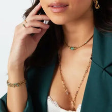 Afbeelding in Gallery-weergave laden, Stainless steel kralenketting met natuursteen “groen”