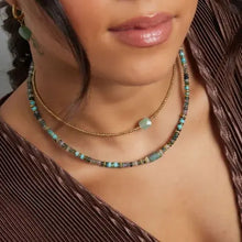 Afbeelding in Gallery-weergave laden, Stainless steel kralenketting met natuurstenen “ turquoise”