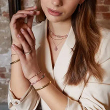 Afbeelding in Gallery-weergave laden, Stainless steel kralenarmband met natuursteen “pink”