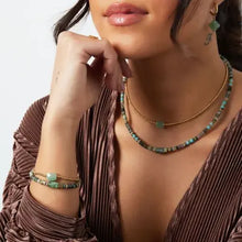 Afbeelding in Gallery-weergave laden, Stainless steel kralenarmband met natuursteen “turquoise”