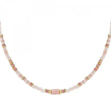 Afbeelding in Gallery-weergave laden, Stainless steel kralenketting met natuurstenen “pink”
