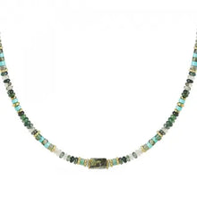 Afbeelding in Gallery-weergave laden, Stainless steel kralenketting met natuurstenen “ turquoise”