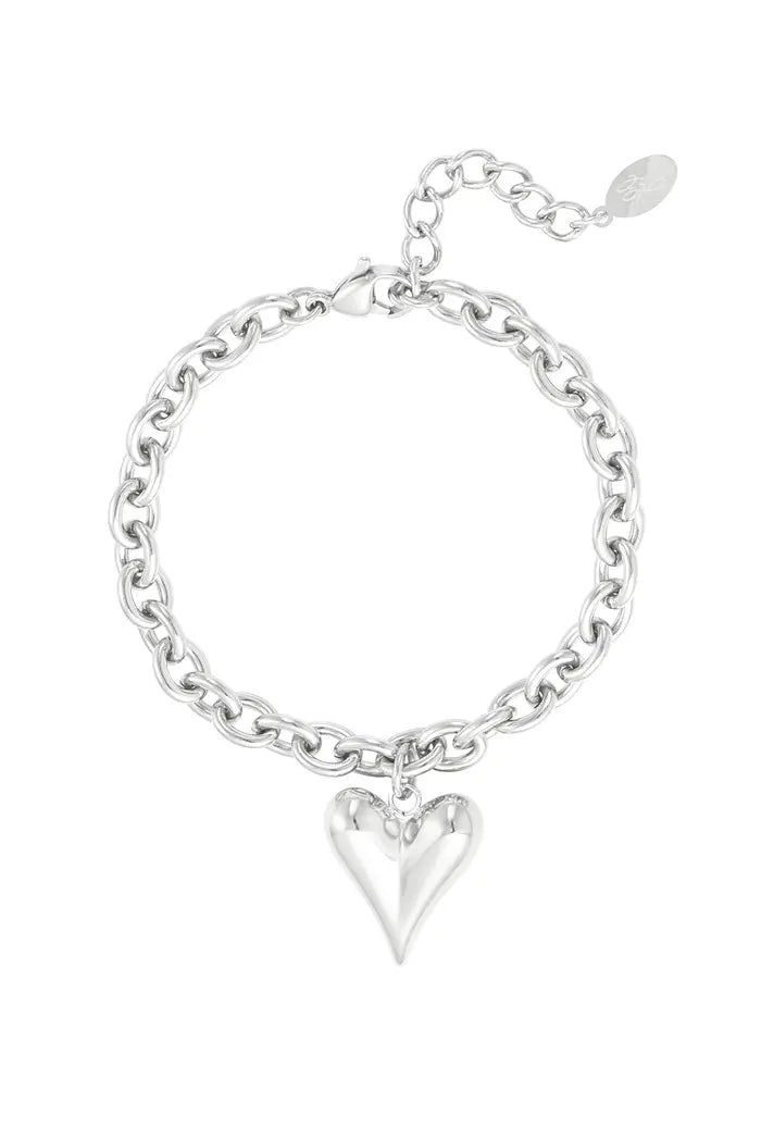 Stainless Steel armband love “Silver”