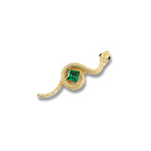 Load image into Gallery viewer, Broche snake emerald green
