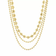 Load image into Gallery viewer, Stainless steel kralenketting 3 laags “gold”
