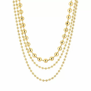 Stainless steel kralenketting 3 laags “gold”