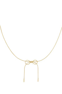 Stainless Steel bow ketting “gold”