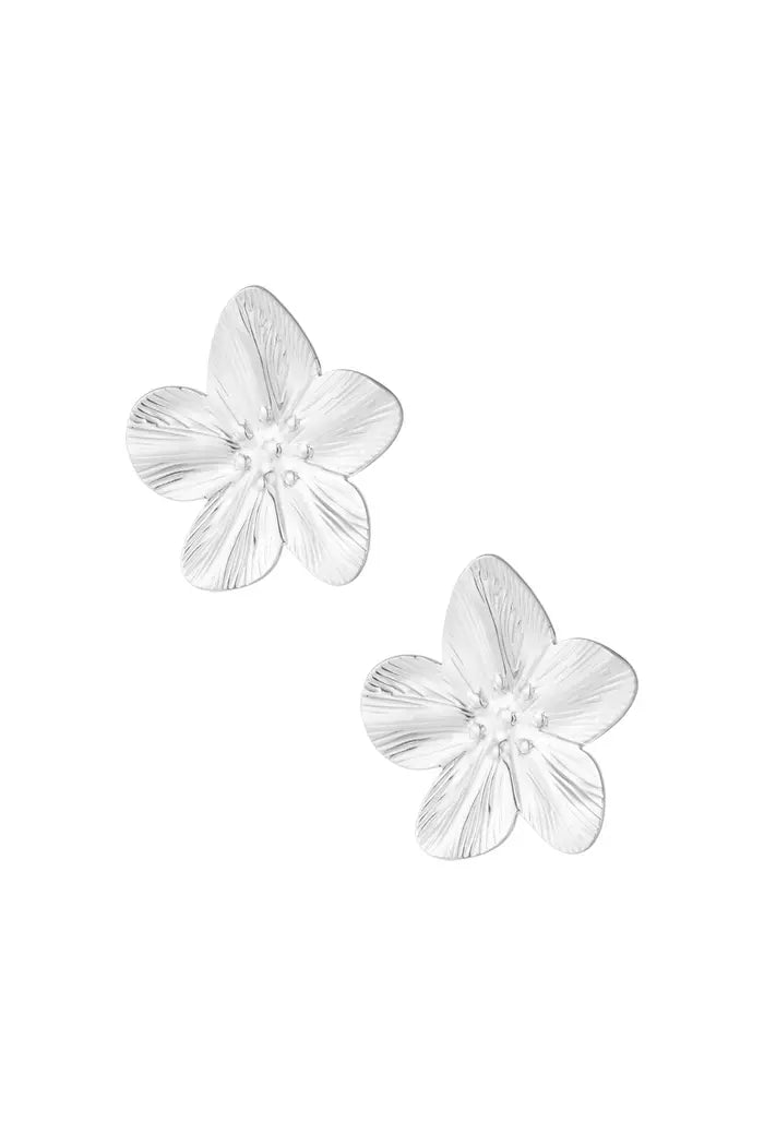 Flower pop oorbellen “Silver”