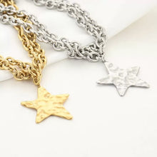 Load image into Gallery viewer, Stainless steel ketting big star “gold”
