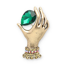 Load image into Gallery viewer, Broche hand emerald green
