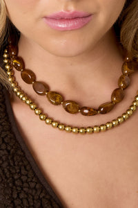 Kralenketting acryl “dark red”