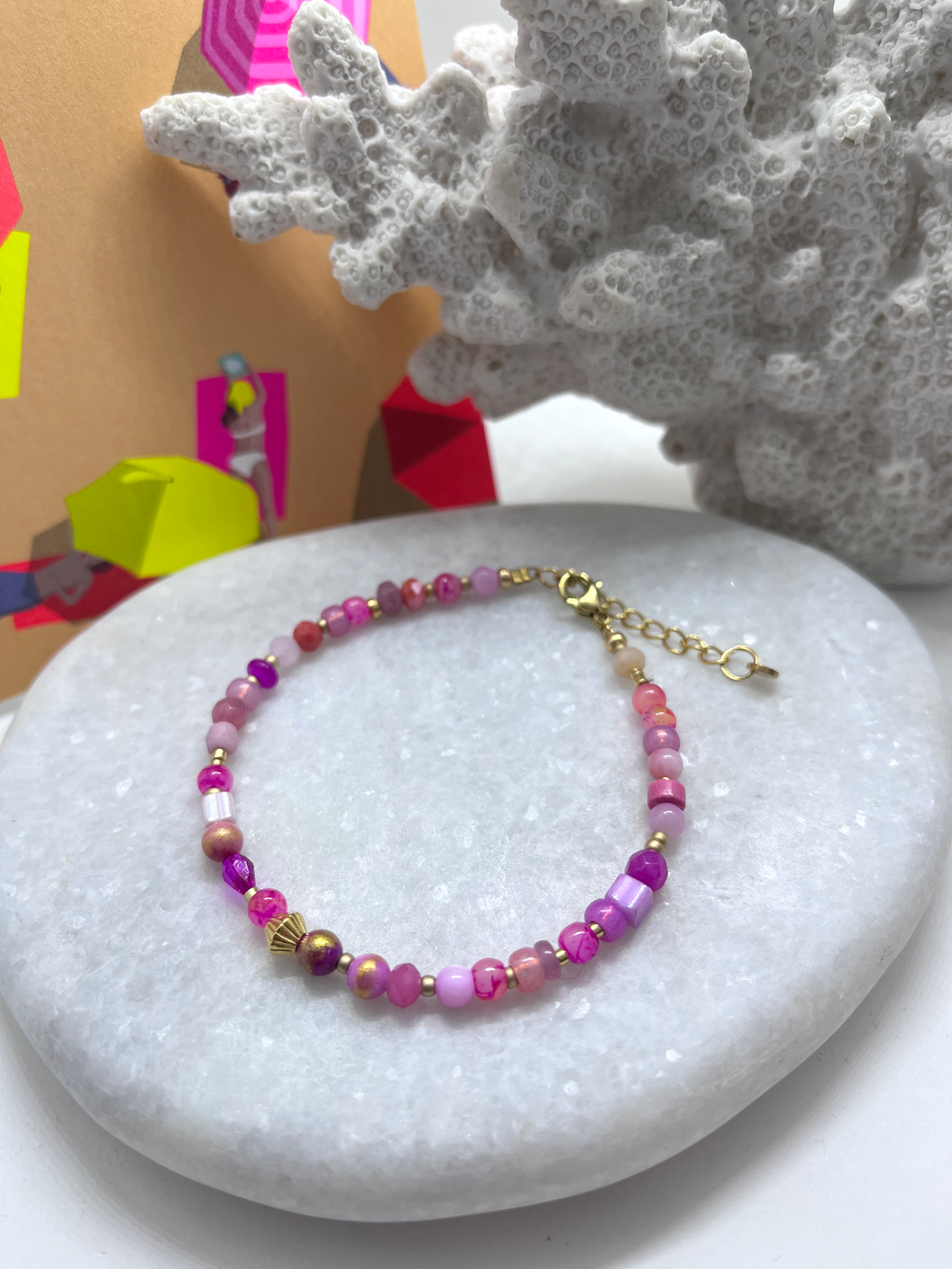 Roze kralenarmband “Rosy”