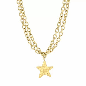 Stainless steel ketting big star “gold”