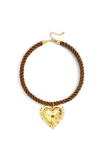 Load image into Gallery viewer, Necklace with heart charm “brown”
