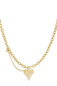 Stainless Steel ketting love “gold”