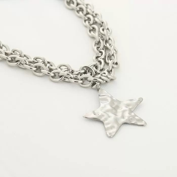 Stainless steel ketting big star “Silver”