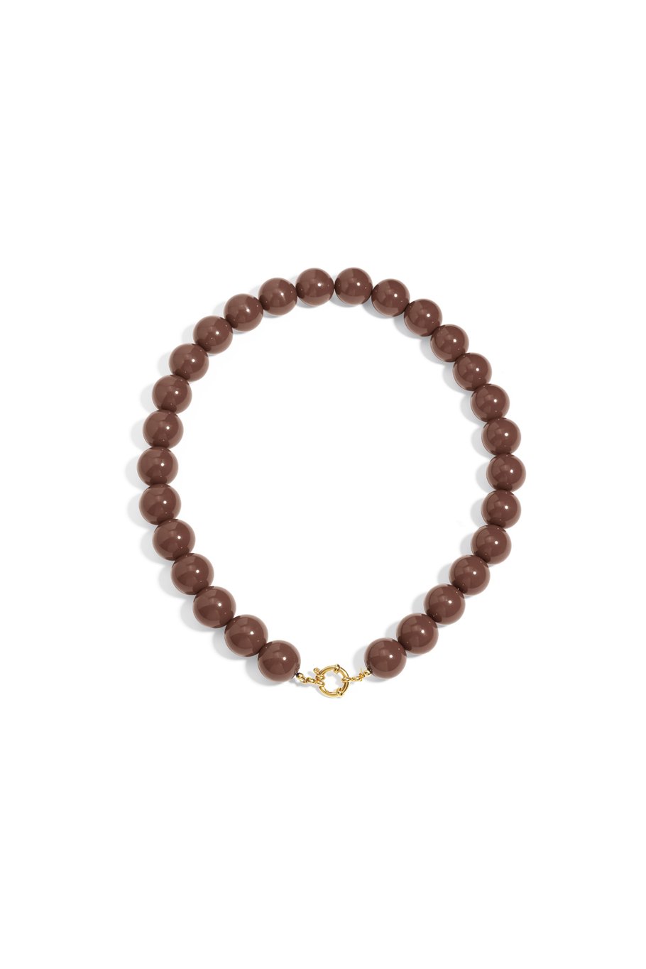 Kralenketting bruine kralen met boeislot