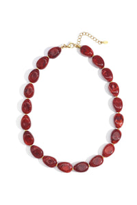 Kralenketting acryl “dark red”