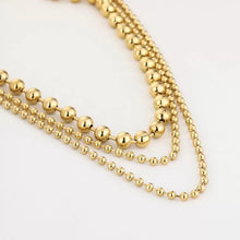 Load image into Gallery viewer, Stainless steel kralenketting 3 laags “gold”
