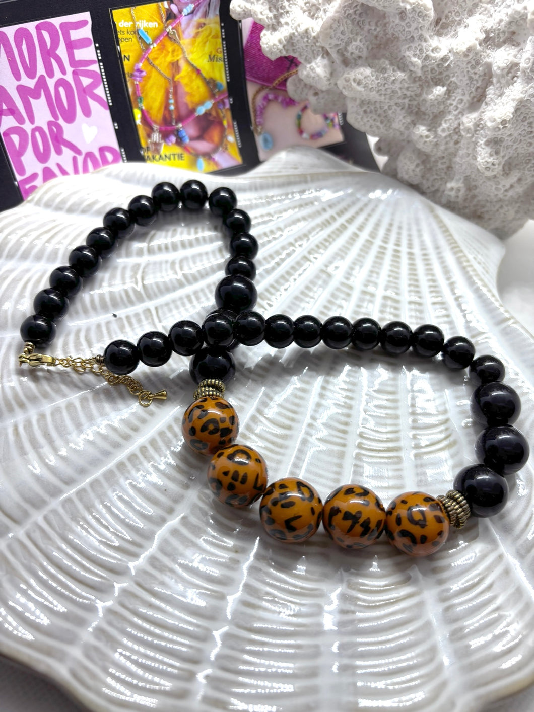 Grote kralenketting Black tiger