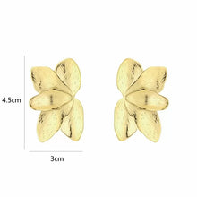 Load image into Gallery viewer, Stainless steel leave oorbellen “gold”
