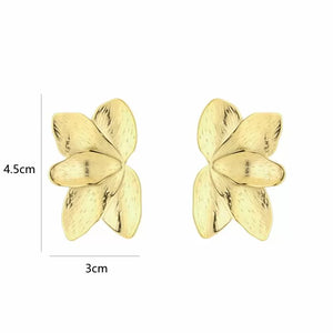 Stainless steel leave oorbellen “gold”