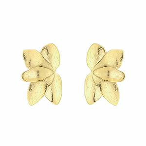 Stainless steel leave oorbellen “gold”