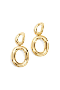 Stainless steel oorbellen circles gold