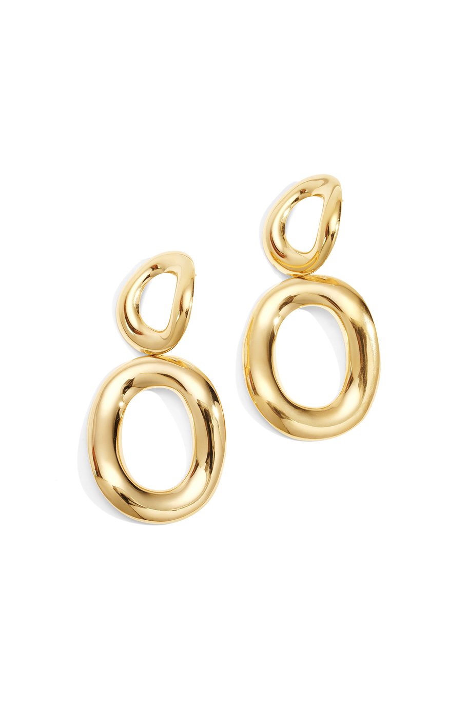 Stainless steel oorbellen circles gold