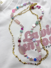 Afbeelding in Gallery-weergave laden, De “Elianne” kralenketting met Rozenkwarts gold

