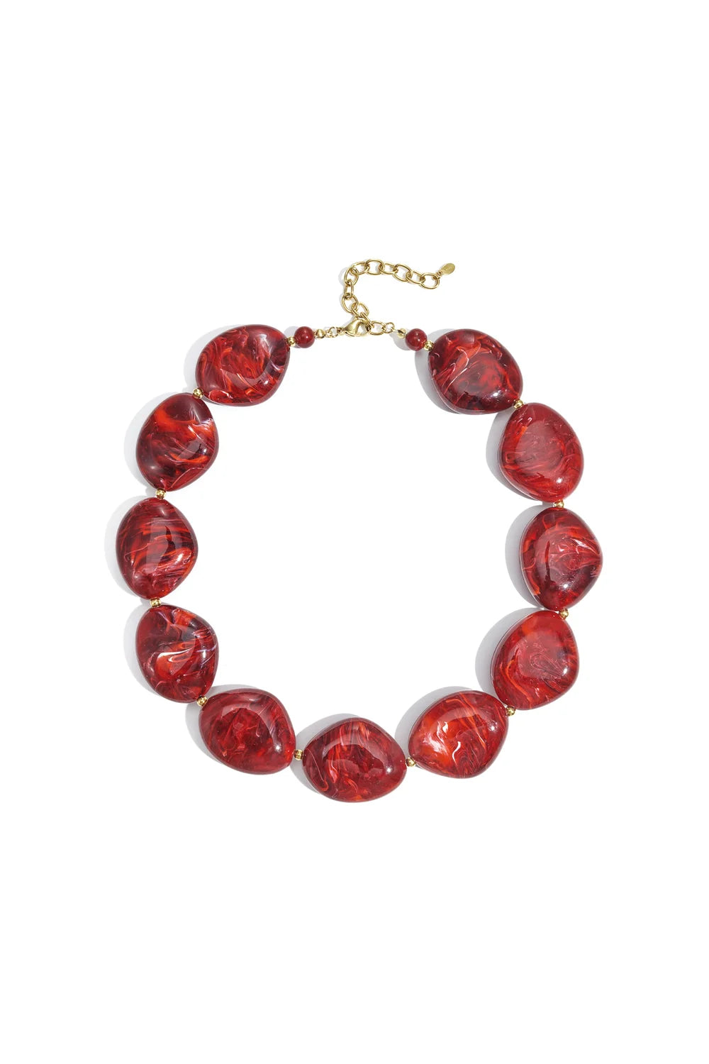 Big acryl kralenketting “Red”