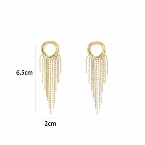 Stainless steel short fringe oorbellen gold “Belle”