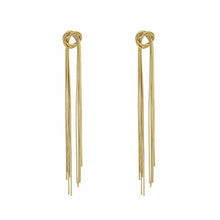 Load image into Gallery viewer, Stainless steel long golden fringe oorbellen “Jean”
