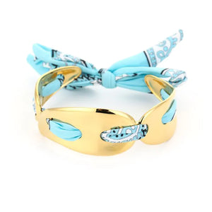 Stainless steel armband met bandana “blauw”