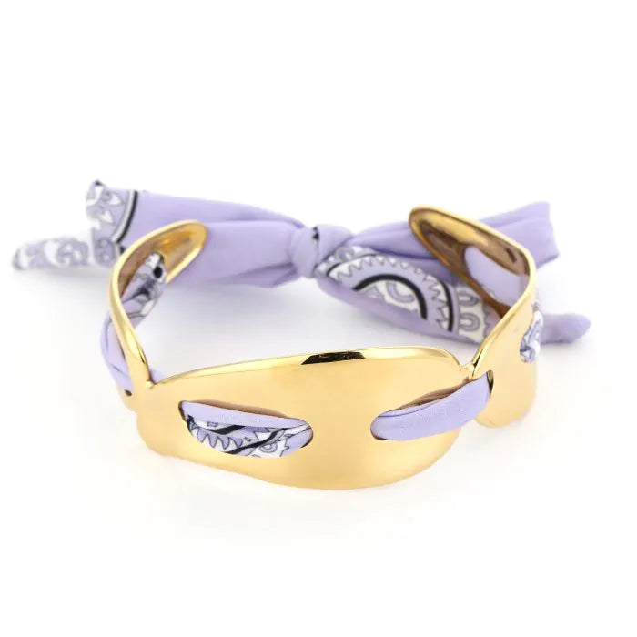 Stainless steel armband met bandana “lila”