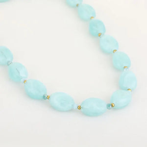 Natuurstenen ketting grote kralen “turquoise”