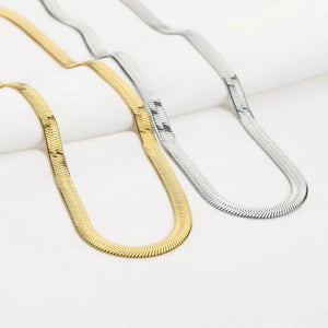 Stainless steel snake ketting “gold”