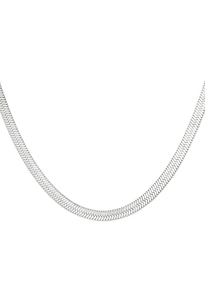 Stainless steel Silver snake ketting