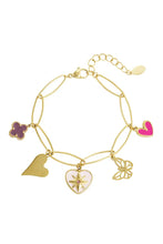 Load image into Gallery viewer, Stainless steel charm armband butterfly “gold”
