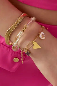 Stainless steel charm armband butterfly “gold”