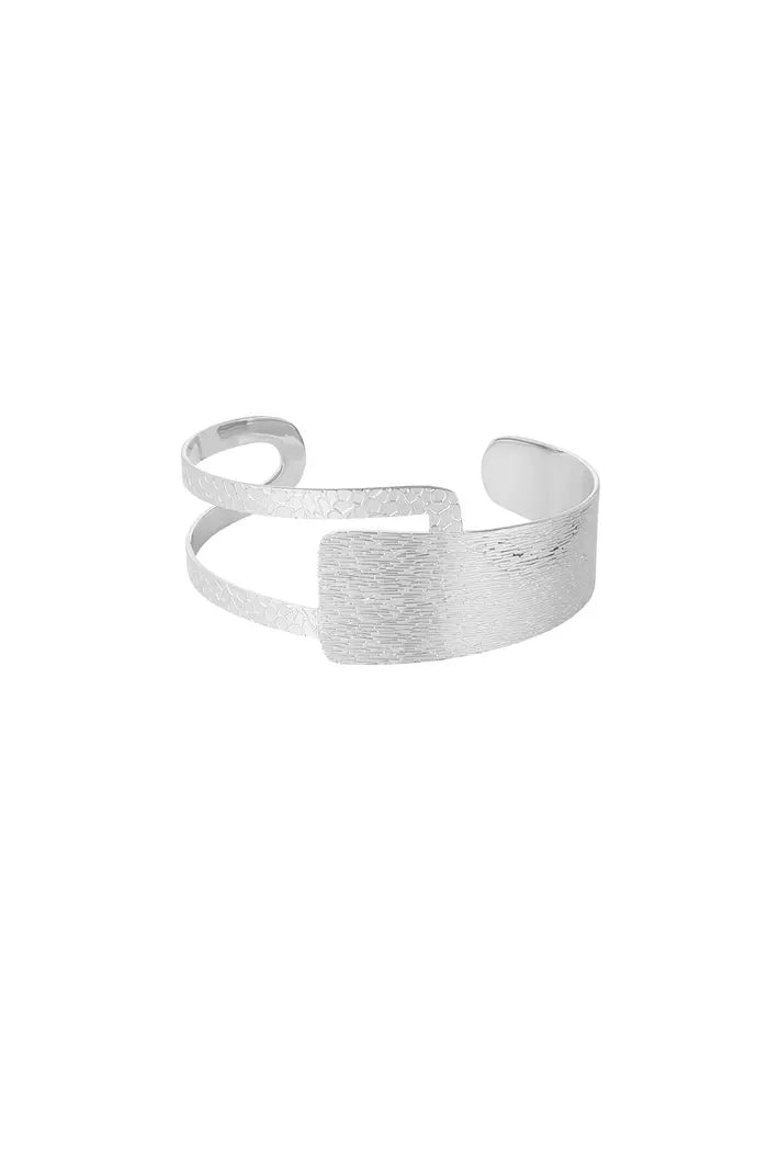 Stainless steel vintage bangle armband “Silver”