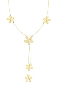 Stainless steel lange ketting flower “gold”