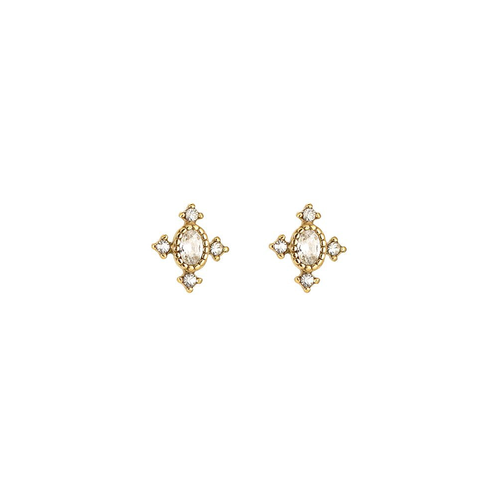 Stainless steel ear studs “goud”