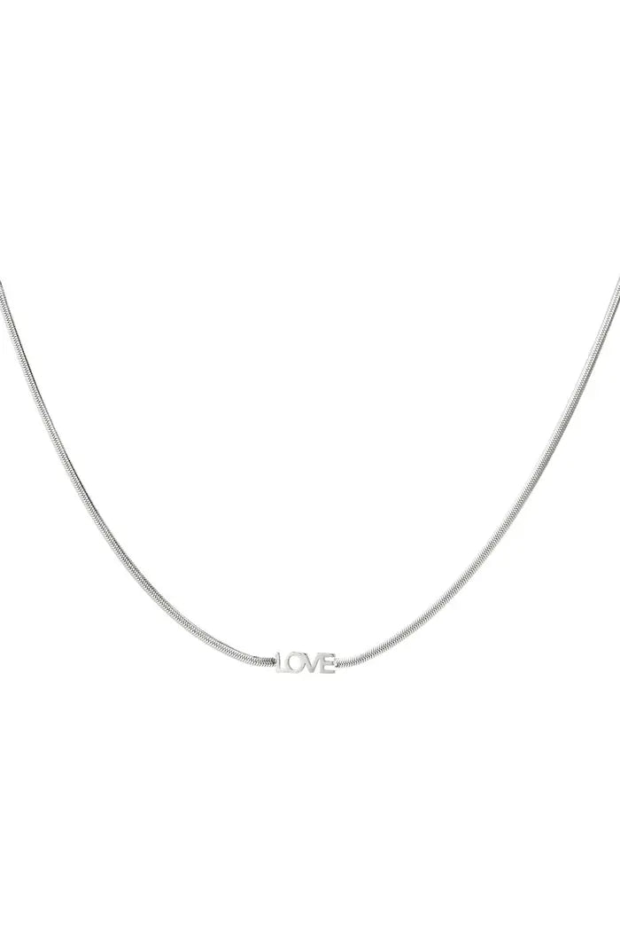 Stainless steel ketting met LOVE “Silver”