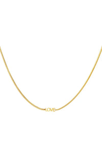 Stainless steel ketting LOVE “gold”