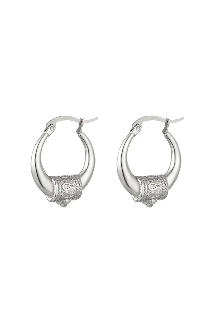 Stainless steel oorbellen indian vibes “Silver”