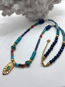 Bohemian blue kralenketting “Maddy”