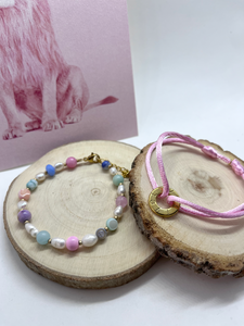 Armbandenset “pink pearl”